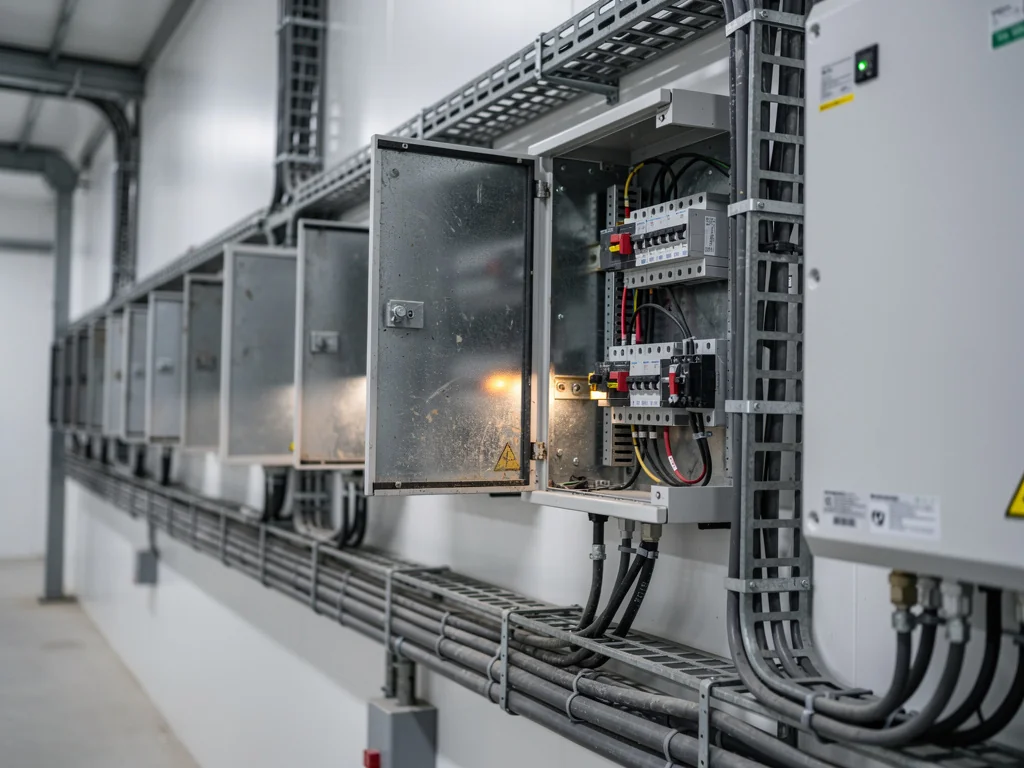 Onduleurs et coffret de raccordement d'une centrale solaire agricole